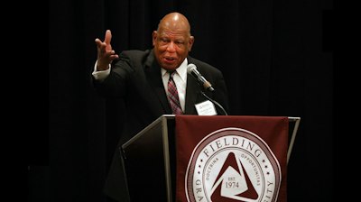 Dr. Orlando L. Taylor delivers an inspiring speech to a full house Jan. 10, 2020, in Santa Barbara, California.